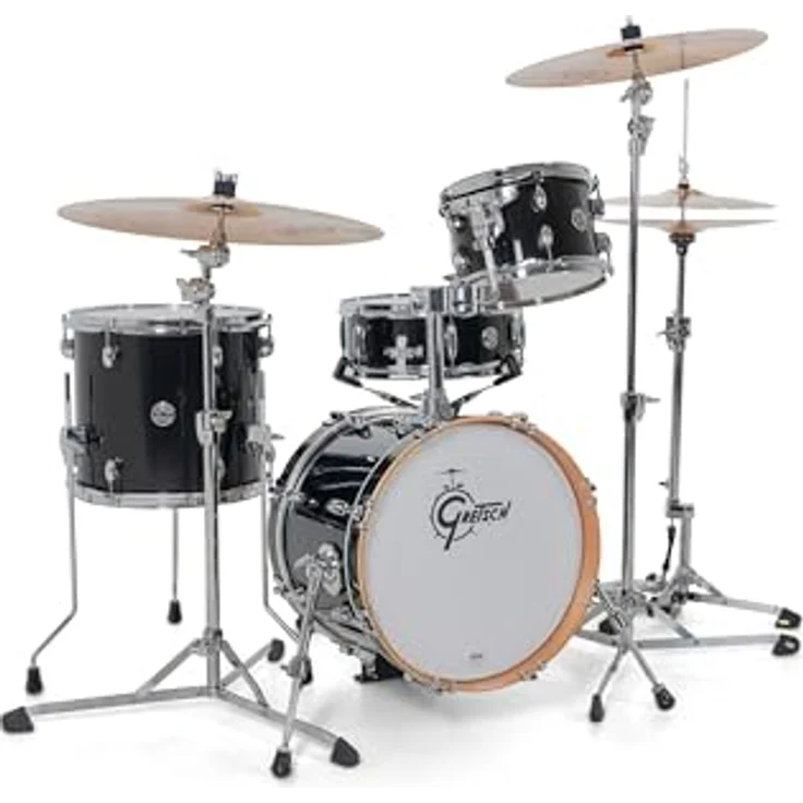 Gretsch Drums Catalina Club Micro PB, Schlagzeugset mit 100% Mahagoni Kessel, in Piano Black, inklusive Tom Tom Halter – Bild 1