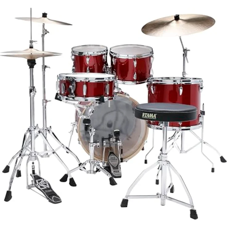 Tama Imperialstar IP50H6W-BRM, 20" Schlagzeugset in Burnt Red Mist mit 5 Teilen, 6-schichtige Pappelholzkessel, inklusive Hardwarepaket und Meinl HCS Messing Beckensatz – Bild 2