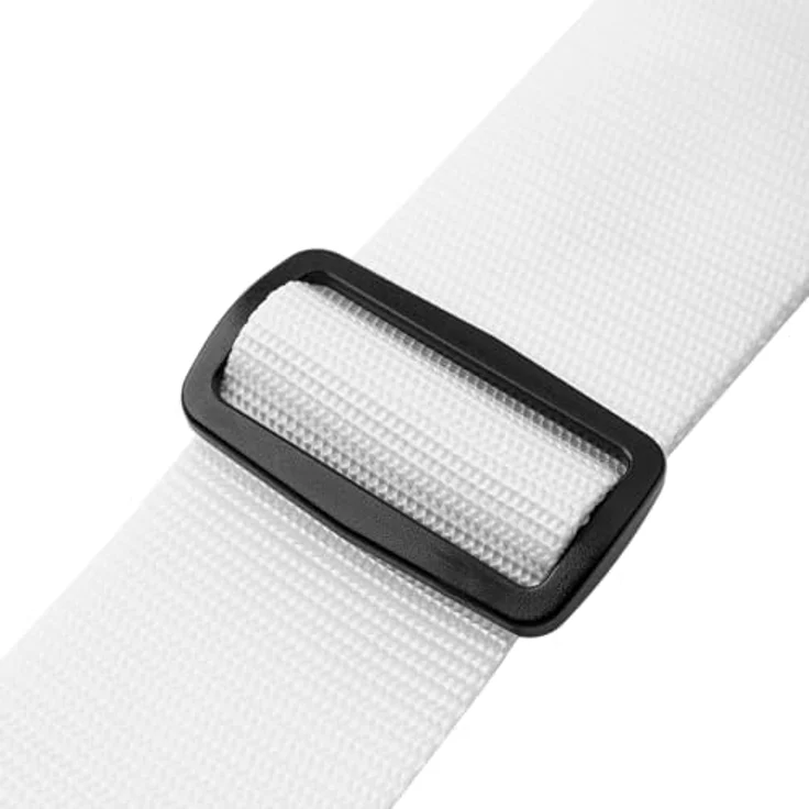 Levys Poly Strap 2" WH, Gitarrengurt aus Polypropylen mit Lederendstück, verstellbar von 89 cm bis 157 cm, Farbe Weiß – Bild 7