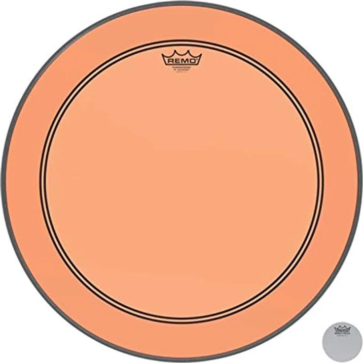 Remo 20" Powerstroke 3 Colortone Bass Drum Schlagfell, Einschichtig, Orange, 10 mil Stärke mit Dämpfungsring und Single Falam Slam – Bild 1
