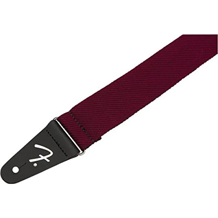Fender 2" Modern Tweed Strap BK/RD, Gitarrengurt aus weichem Tweed mit schwarzen Lederenden, verstellbar von 119 - 142 cm, Schwarz/Rot – Bild 4