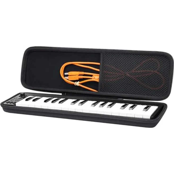 Khanka Hart Tasche Schutzhülle für M-Audio Keystation Mini 32 MK3/MK2 II, Schwarz, Premium Hardcase für Schutz und Aufbewahrung – Bild 2