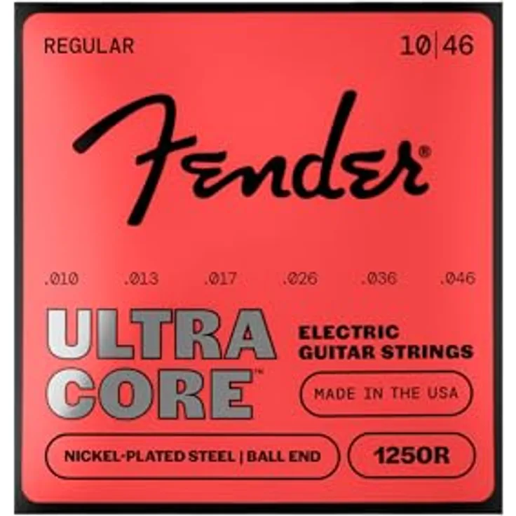 Fender Ultracore 1250R, E-Gitarren Saiten aus Nickel Plated Steel, Ball End, Stärke .010-.046