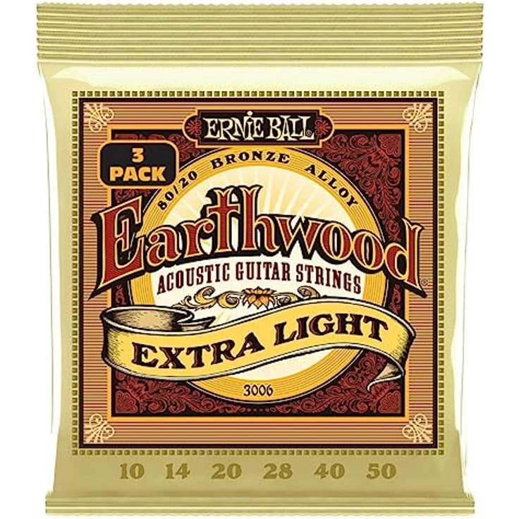 Ernie Ball Earthwood Bronze 3-pack 3006, Saiten Set für Westerngitarre, 80% Kupfer und 20% Zink, .010-.050 – Bild 1