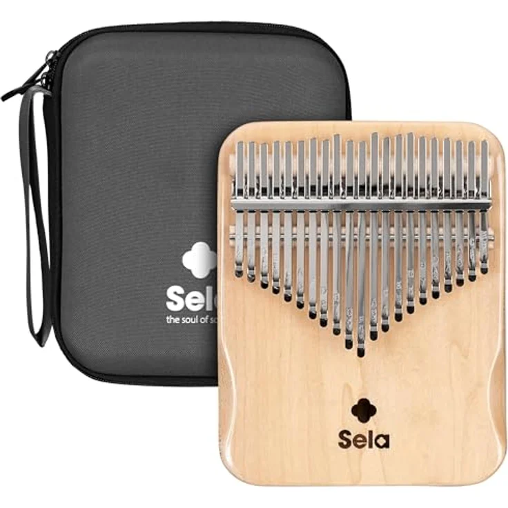 Sela Kalimba 21 Solid Maple, massiver Ahorn mit 21 Zungen, C-Dur Stimmung, inklusive Tragetasche, Reinigungstuch und Stimmhammer, natur glänzend – Bild 1