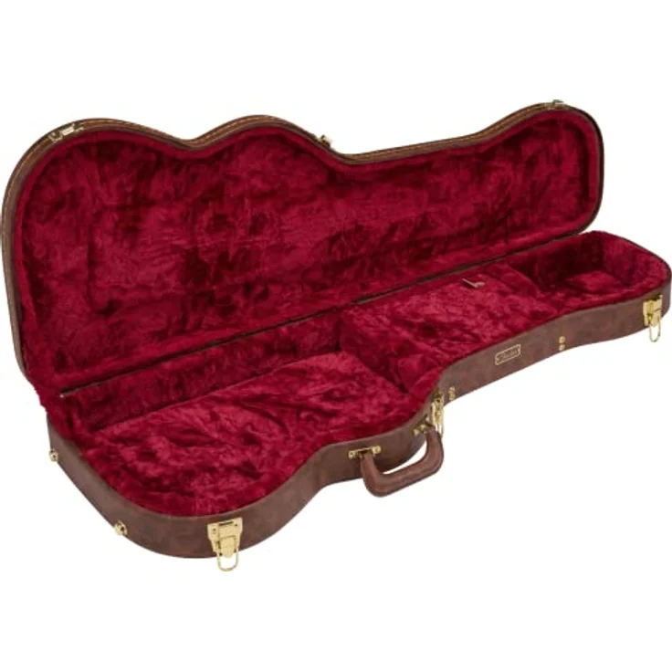 Fender Classic Serie Poodle Case für Stratocaster®/Telecaster®, Gitarrenkoffer mit antikisiertem Kunstleder, braun, mit goldfarbiger Hardware und gepolstertem Innenfutter – Bild 3