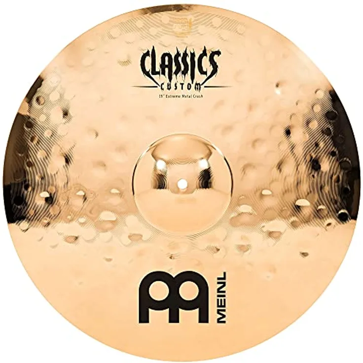 Meinl Cymbals Classics Custom Extreme Metal Crash, 19 Zoll B12 Bronze Schlagzeugbecken mit brillantem Finish, starke Attack und kurzer Sustain