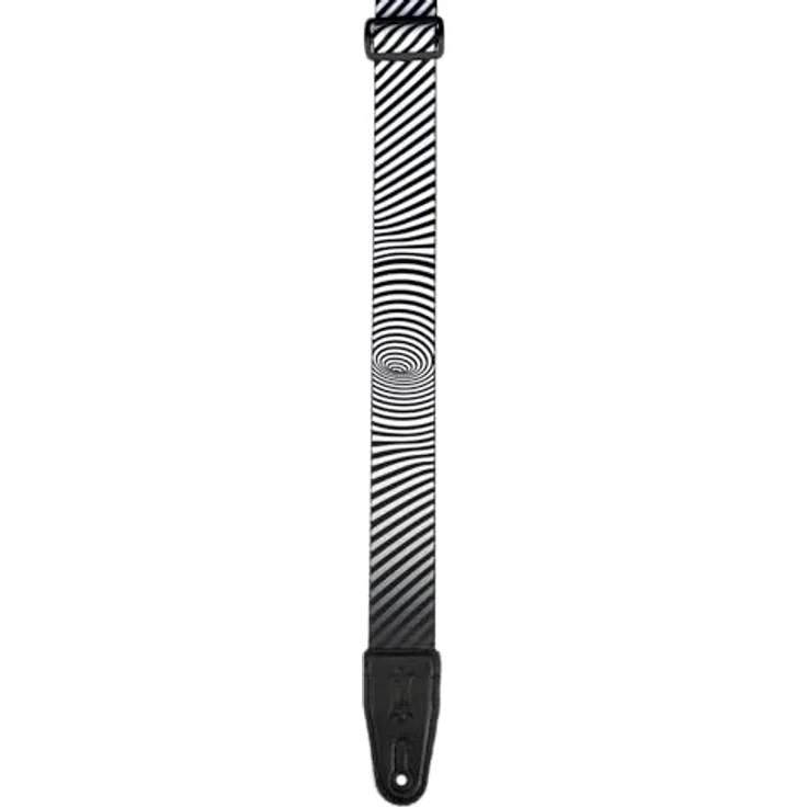 Levys Worm Hole Strap, Gitarrengurt aus Polyester mit Leder-Endstück, schwarz & weiß, verstellbar von 90 cm bis 154 cm, Optical Illusion Series – Bild 11