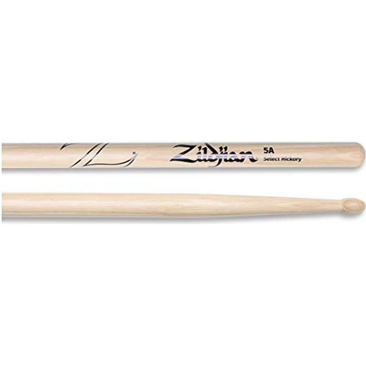 Zildjian 5A Hickory Drumsticks, 406mm lang, ovaler Holz Kopf, natürliche Ausführung – Bild 2