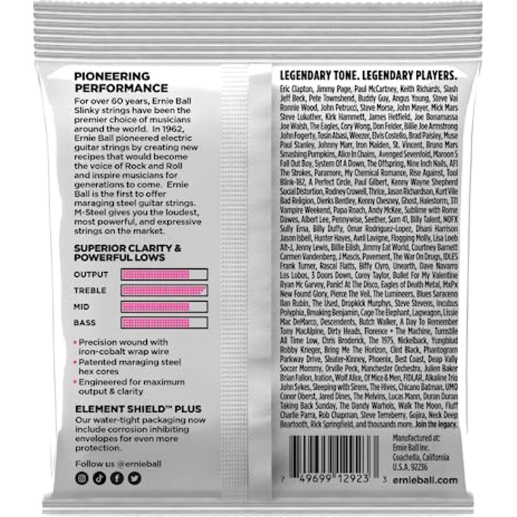 Ernie Ball 2923 M-Steel, E-Gitarren Saiten Super Slinky, Saitenstärken 009-042, Maraging Stahlkern mit Cobalt Wicklung – Bild 2