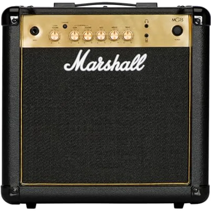 Marshall MG15G, E-Gitarren Combo mit 15 Watt RMS, 2 Kanälen (Clean & Overdrive), MP3/Line Input, 8" Speaker, geschlossenes Gehäuse