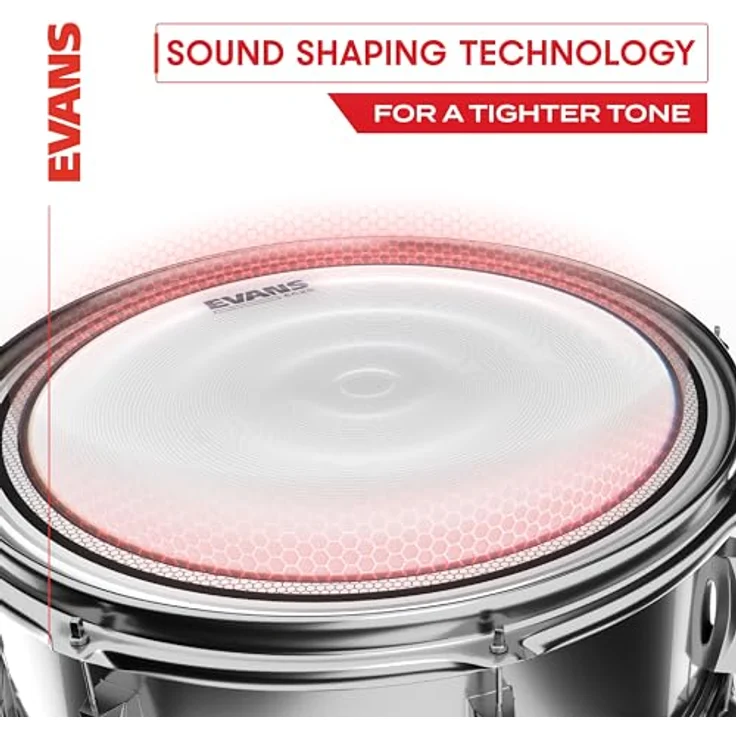 Evans 14" EC2S/SST Clear, Transparent Schlagzeugfell mit Sound Shaping Technologie und individueller Dämpfung – Bild 3