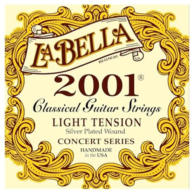 La Bella Classic 2001 LT, Saiten für Konzertgitarre, Light - klare Nylon-Höhen, versilberte Bässe, MADE IN USA – Bild 1