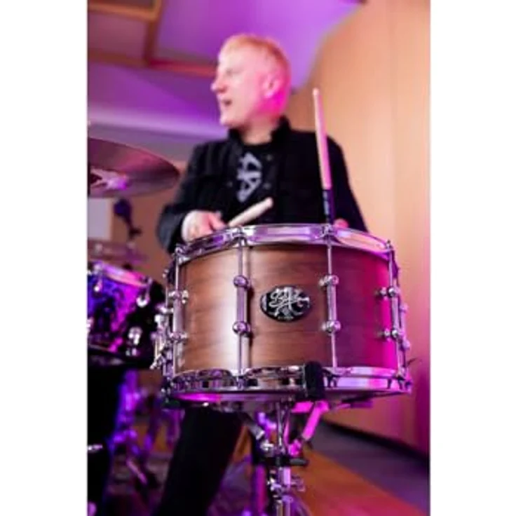 Dixon 14"x08" Gregg Bissonette Signature Snaredrum, Artisan Serie mit Walnussholz und Ahornkessel, Satin Natural Walnut Finish – Bild 7