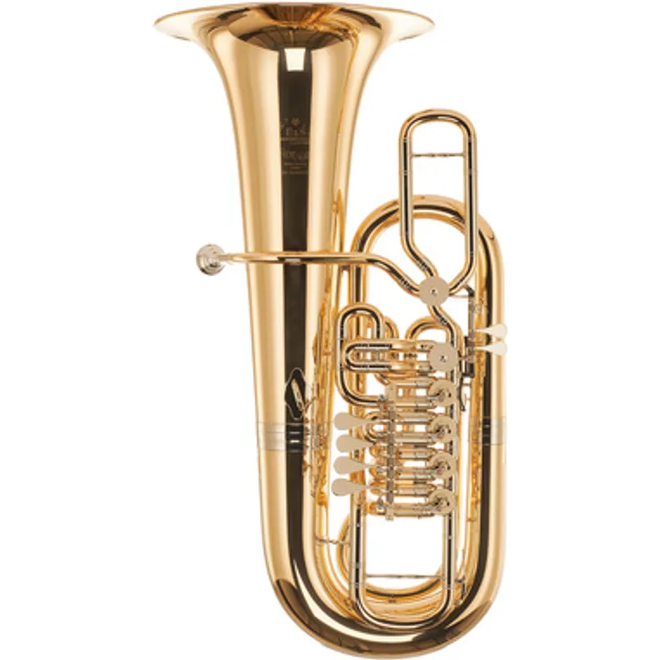 B&S 3100/WGJ-L JBL F-Tuba, Goldmessing, 6 Drehventile, inkl. Gigbag und Perantucci PT-64 Mundstück