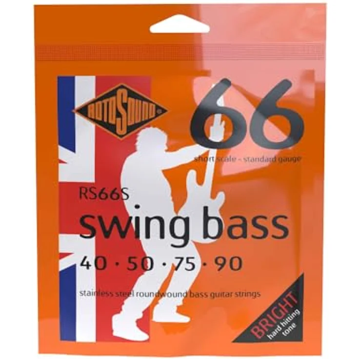 Rotosound RS66S Swing Bass, E-Bass Saiten Satz für 4-Saiter, Stainless Steel Roundwound, Shortscale, Saitenstärken .040" - .090" – Bild 2