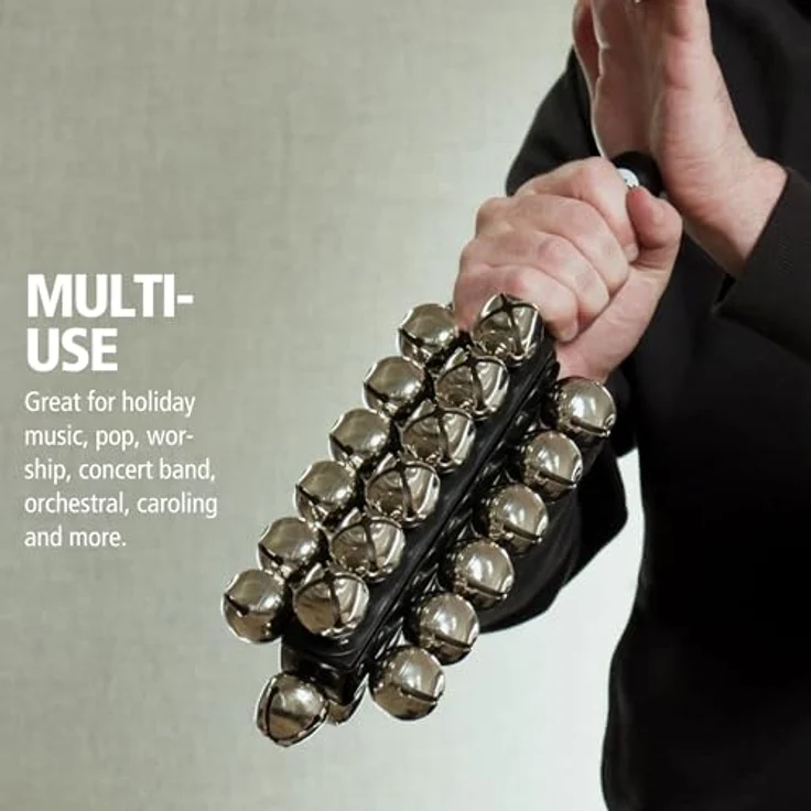 Meinl Sleigh Bells SLB25, Schlittenglocken Instrument mit 25 Glöckchen und ergonomischem Griff – Bild 4