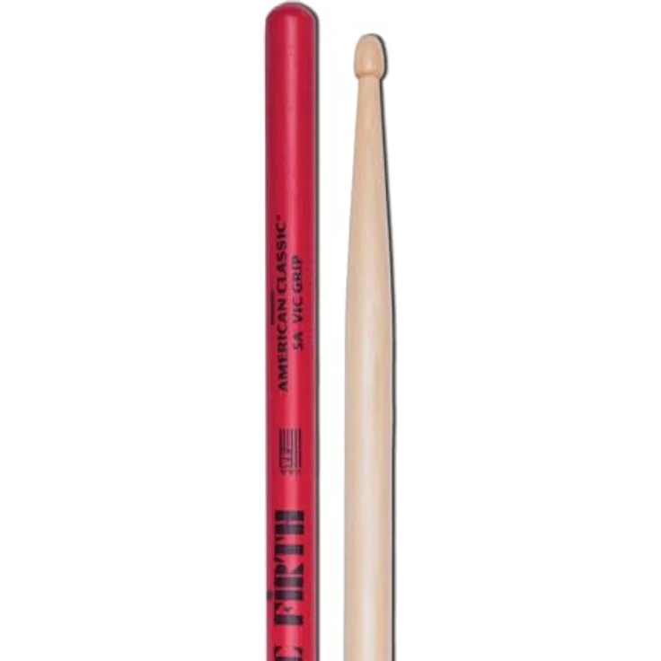 Vic Firth 5A American Hickory Drumsticks, mit Vic Grip und Holzspitze, widerstandsfähig und klangstark – Bild 1