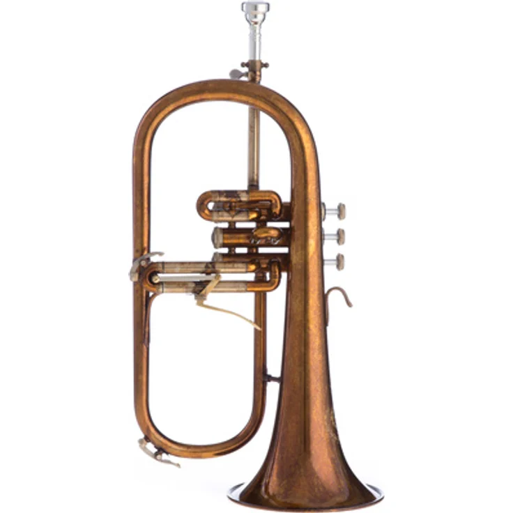 B&S 3148/2-V Vintage Flugelhorn, Messing Korpus mit 10,40 mm Bohrung, Monel Ventile und Holzkoffer