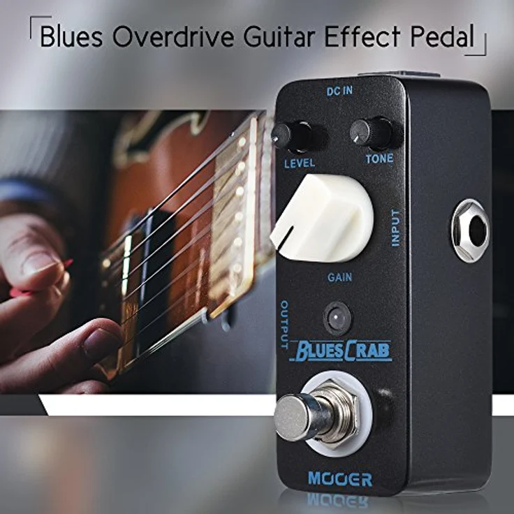 Mooer Blues Crab, Overdrive Effektpedal mit Level-, Tone- und Gain-Regler, Metallgehäuse, Echter Bypass – Bild 4