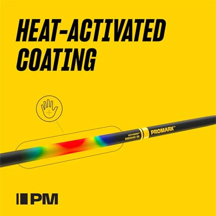 Pro Mark R5AAG 5A Rebound Active Grip Drumsticks, Hickory mit Holzkopf, 40,64 cm Länge, ActiveGrip-Technologie – Bild 4
