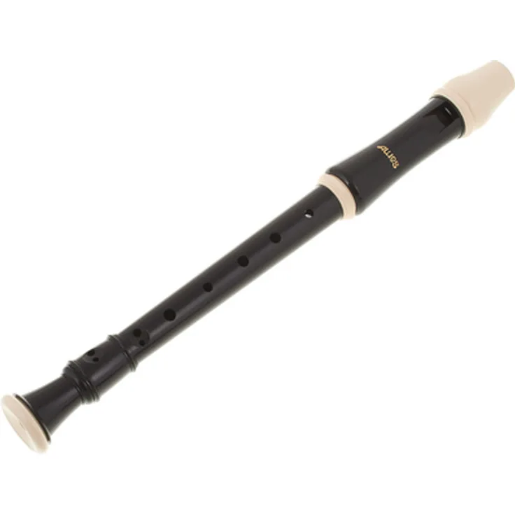 Aulos 205A Robin Soprano Recorder, barocke Griffweise, Doppelloch, dunkelbraun, inkl. Tasche