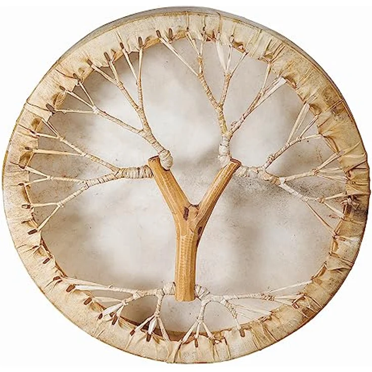 Terre Shaman Drum Goat Tree Shorn 50, Schamanentrommel mit 50 cm Durchmesser, Mahagonisperrholz, Ziegenhautfell, basslastiger Klang, inkl. Schlägel aus Kaffeebaumholz und Leder – Bild 1