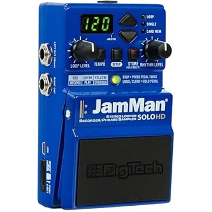 Digitech Jam Man Solo HD, Looper Pedal mit 35 Min. Loop-Speicher, 200 internen Speicherplätzen, Stereo 44,1 kHz Wiedergabe, inkl. 9V Netzteil – Bild 4