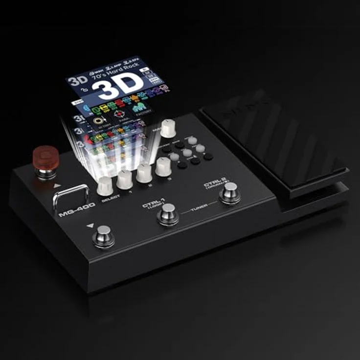 Nux MG-400, Gitarren-Multieffektpedal mit Dual 32-Bit-DSP, 25 Gitarrenamps, USB-Audiointerface und integriertem Expression Pedal – Bild 6