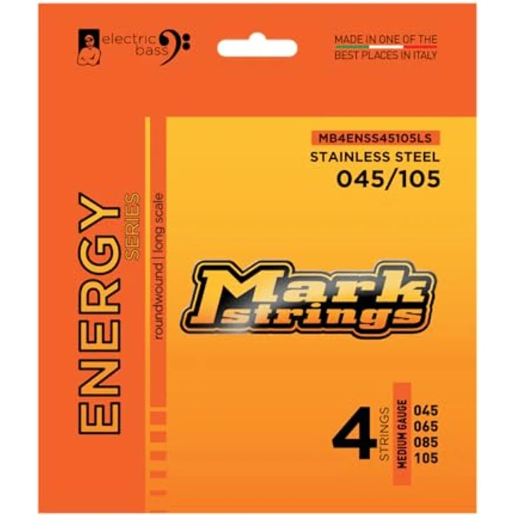Markbass Energy 4 STS 045-105 RW, E-Bass Saitensatz Roundwound, Edelstahl, handgewickelt, Stärke 045-105, Long Scale – Bild 1