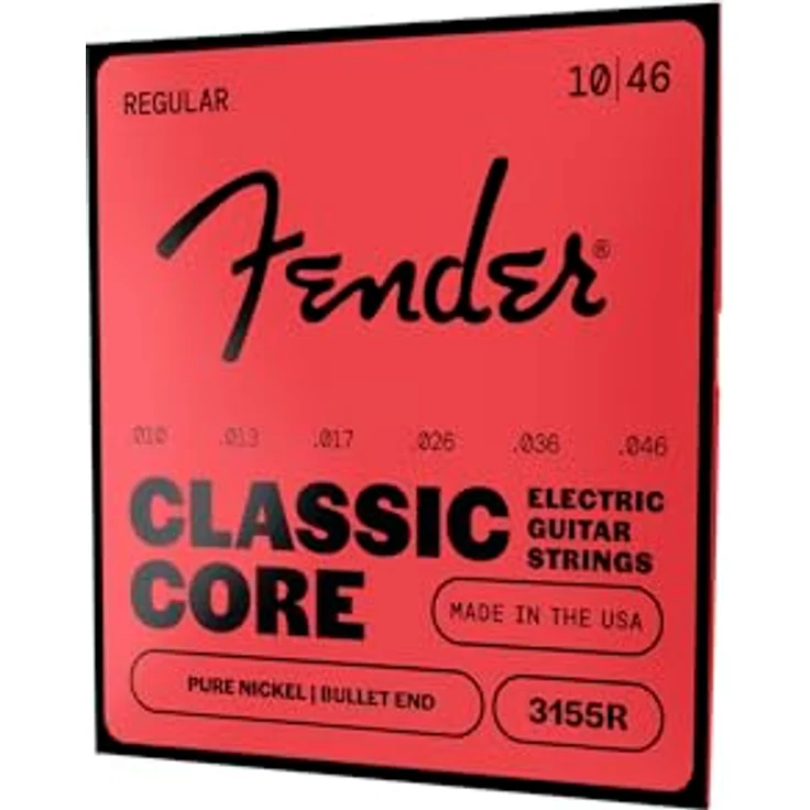 Fender NCKL 3155R Classic Core Strings, E-Gitarrensaiten mit Round Core aus vernicktem Stahl, Stärken 010-046 – Bild 4