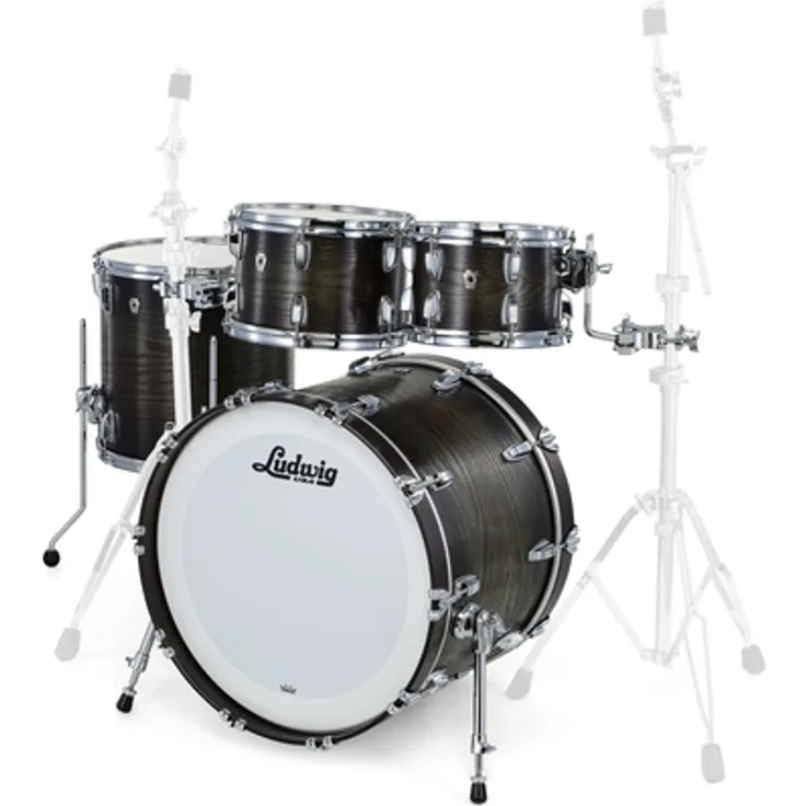 Ludwig Classic Oak Studio 22, Schlagzeugset mit 5-lagigem Kessel, Green Burst