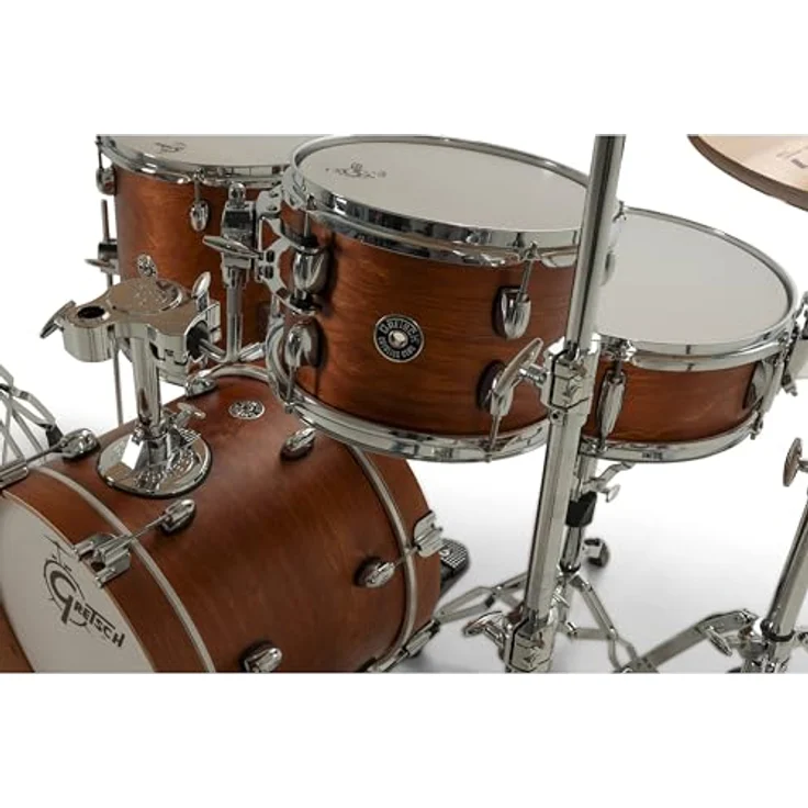 Gretsch Drums Catalina Club Micro SWG, Schlagzeugset mit 7-lagigem Mahagoni Kessel, Satin Walnut Glaze, inkl. Tom Tom Halter – Bild 6