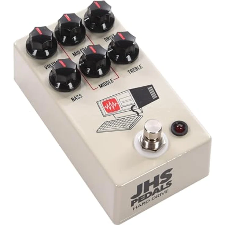 JHS Pedals Hard Drive - Distortion Effektpedal, Tan, mit kaskadierten Gain-Stufen und sweepable midrange EQ – Bild 2