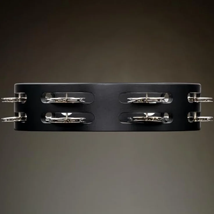 Meinl CTA2S-BK Compact Tambourine, 2-reihig mit 12 Paar Stahlschellen, Durchmesser 8", Holz und Stahl, Farbe: Schwarz – Bild 7