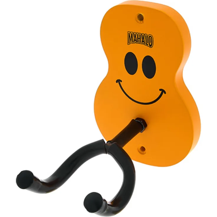 Mahalo Ukulele Wall Hanger Smiley, Wandhalterung aus Holz im Ukulelenformat, Größe 10x8 cm, inklusive Schrauben