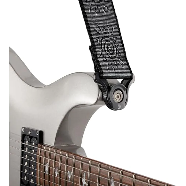 Daddario 50BALPW03 Vint PW Suns Silver, Gitarrengurt mit integrierter Gurtverriegelung, verstellbar von 89 cm bis 151 cm, silber – Bild 4