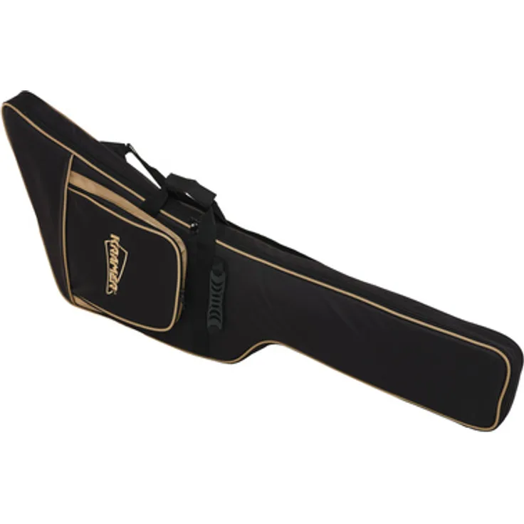 Kramer Guitars Premium Gig Bag Voyager, Gitarrentasche für E-Gitarren, schwarz/gold, mit Rucksackriemen und 5 mm Polster