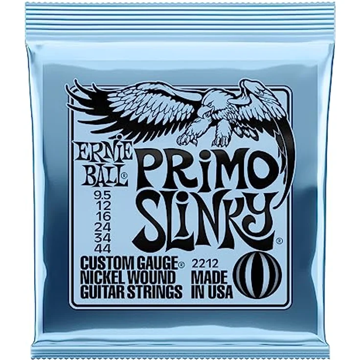 Ernie Ball Primo Slinky Nickel Wound E-Gitarrensaiten, Stärke 9.5-44, ausgewogener Ton, Element Shield-Verpackung – Bild 1
