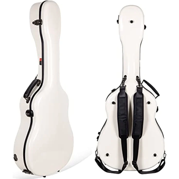 Crossrock Fiberglas Jazz Gitarrenkoffer für 43,2 cm Arch Top Akustikgitarre, TSA-Schloss, gepolsterte Gurte und Innenfach, abnehmbare Polsterungen – Bild 2