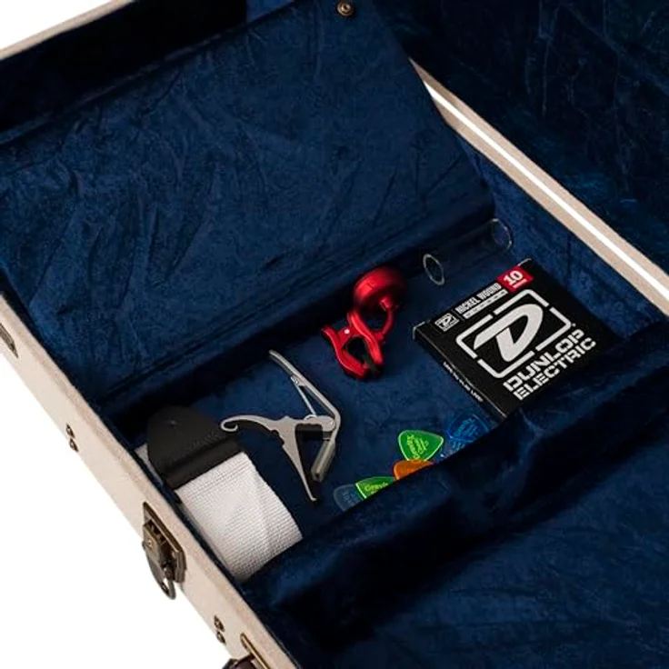 Gator Journeyman Electric Guitar, Gitarrenkoffer aus Sackleinen mit antiken Messingbeschlägen, beige – Bild 10