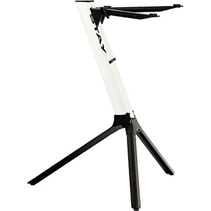 STAY MUSIC Slimcompact Keyboardständer, stabiler und leichter Aluminiumständer mit Tragetasche, bis 70 cm, bis 20 kg, weiß – Bild 2