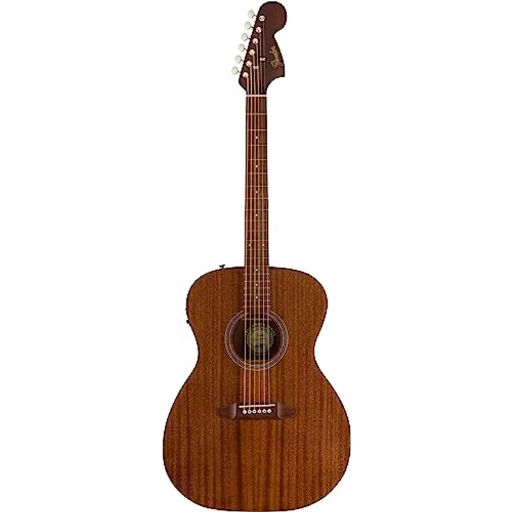 Fender Monterey Standard MAH, Westerngitarre mit laminiertem Sapele Korpus, natürlichem matt Finish, Walnuss Griffbrett und integriertem Stimmgerät, Farbe: Natural