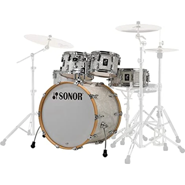 Sonor AQ2 Stage Set WHP, Schlagzeug-Set mit 7-lagigem Ahornkessel, 22"x17,5" Bass Drum, Farbe: White Pearl – Bild 2