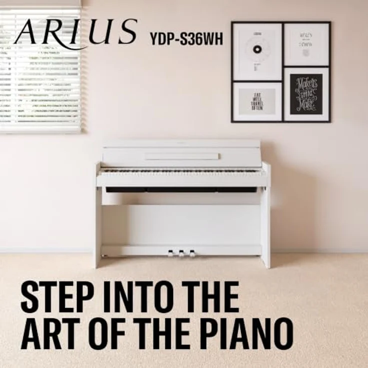 Yamaha YDP-S36 WH Arius, Digitalpiano mit 88 gewichteten Tasten, Bluetooth Audio/Midi und 10 Sounds in Weiß – Bild 2
