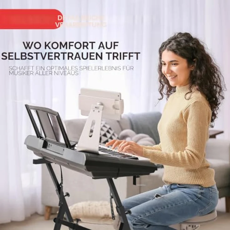 Pyle Z-Form Keyboard Ständer, höhenverstellbar und klappbar für Digital Piano und Keyboards mit 54–88 Tasten, schwarz – Bild 3