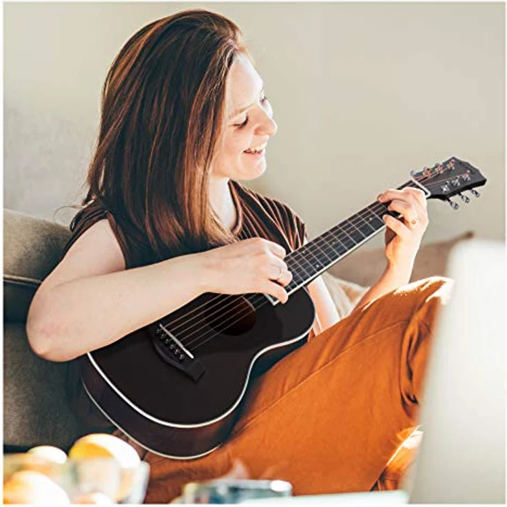 Rocktile G-10 BK Guitarlele, Westerngitarre im Reiseformat mit Zederndecke und Mahagonikorpus, Schwarz – Bild 2