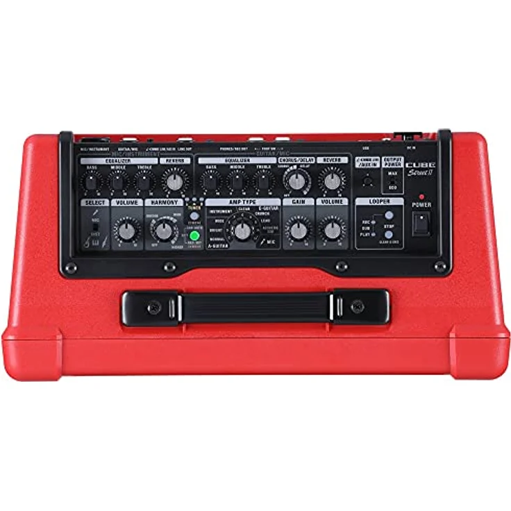 Boss Cube Street II Red, tragbarer E-Gitarren-Combo mit 2 x 6,5" Lautsprechern, 2 Kanälen, Bluetooth-Fähigkeit und 9 Amp Modellierungen – Bild 3