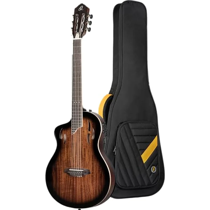 Ortega Tour Player ACA Burst LH, Linkshänder Konzertgitarre mit Elektronik, 4/4 Größe, massive Okoume, Burst glänzend, inkl. Gigbag – Bild 1