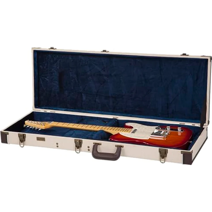 Gator Journeyman Electric Guitar, Gitarrenkoffer aus Sackleinen mit antiken Messingbeschlägen, beige – Bild 7